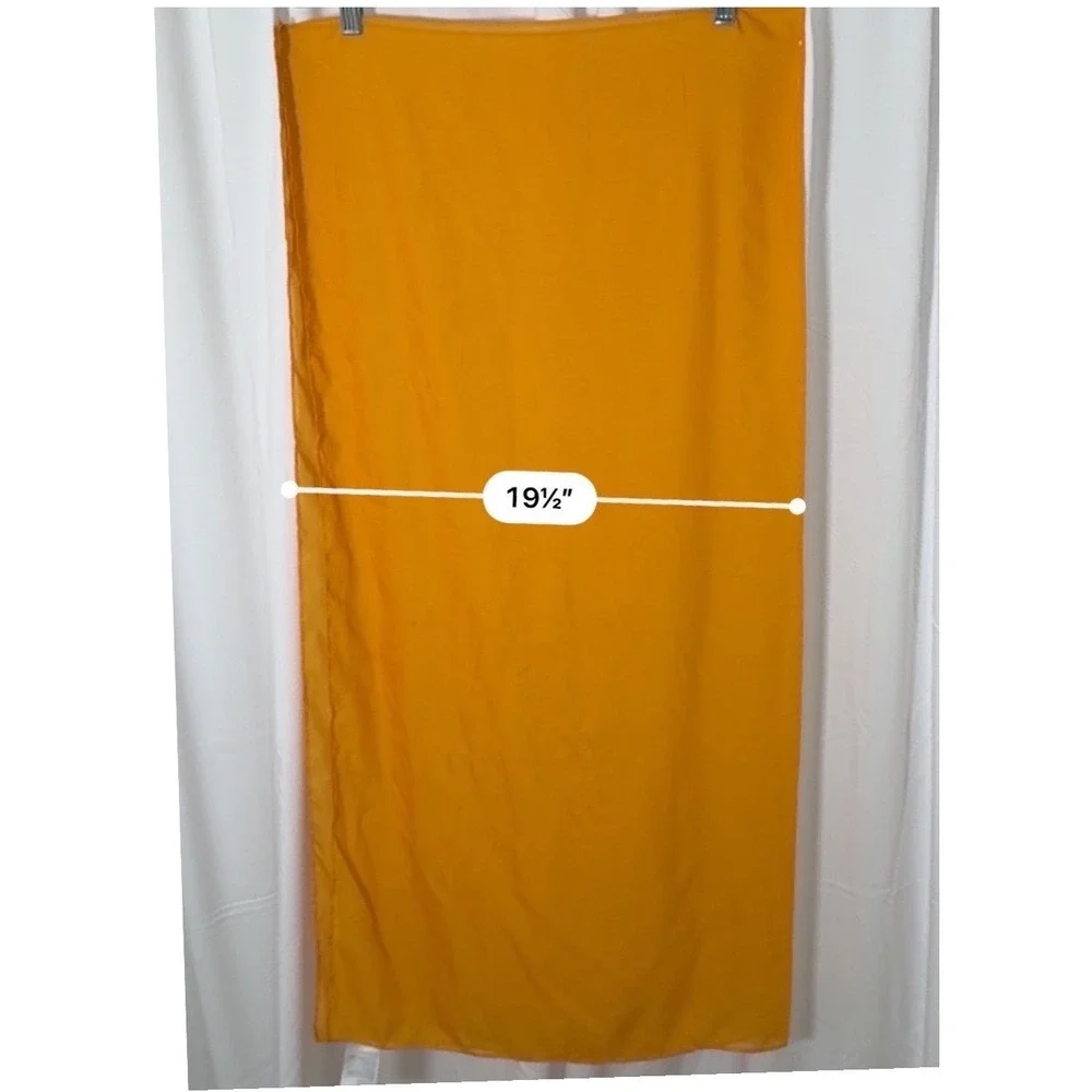H&M Mustard Yellow Square Scarf Lightweight Solid Semi-Sheer Fall Chic 115-28